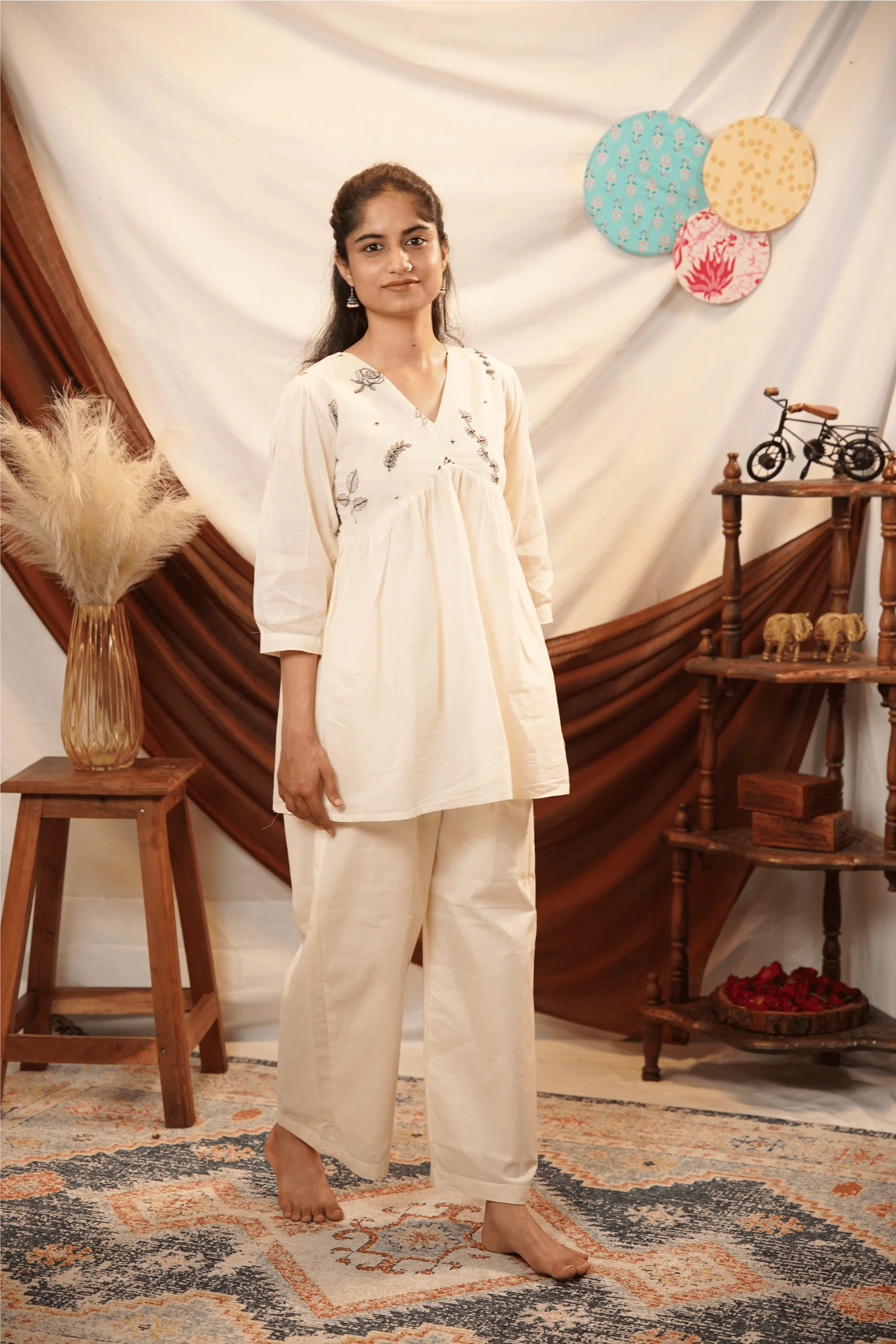 Chandni Embroidered Kurta Set view 1